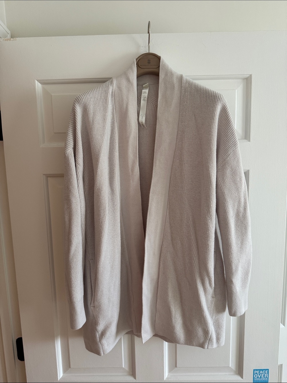 lululemon athletica Light Beige Open-Front Shawl Cardigan